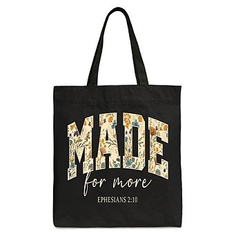 Made For More Ephesians 2:10 Floral Faithful Christians Canvas Tote Bag