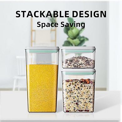 Airtight Food Storage Containers with Lids, 6-Piece Stackable Pantry Set