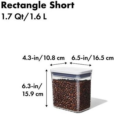 Airtight Food Storage Container, 1.7 Qt Clear Rectangle Canister