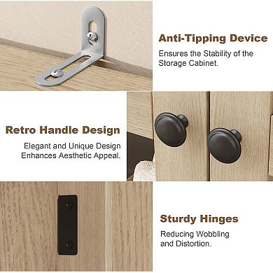 1 Mdf 700 Simple Storage Cabinet Two DoorsWood color,glass door