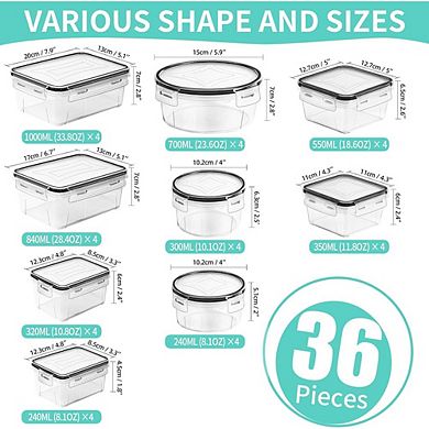 72-Piece Airtight Plastic Food Storage Containers with Lids