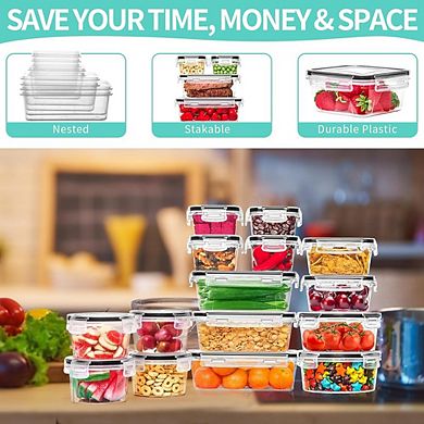 72-Piece Airtight Plastic Food Storage Containers with Lids