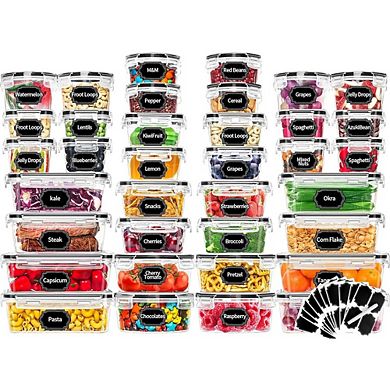 72-Piece Airtight Plastic Food Storage Containers with Lids