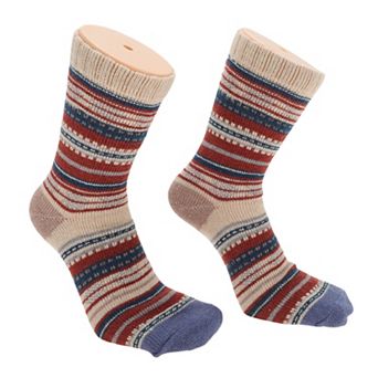 Men's Retro Streak Pattern Winter Warm Socks Multicolor 5 Pair