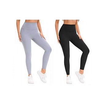 2 Packs Women's High Waist Tummy Control Workout Running Leggings Soft Shapewear Pants