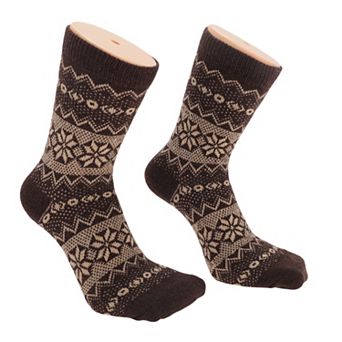 Men's Retro Flower Pattern Winter Warm Socks Multicolor 5 Pair