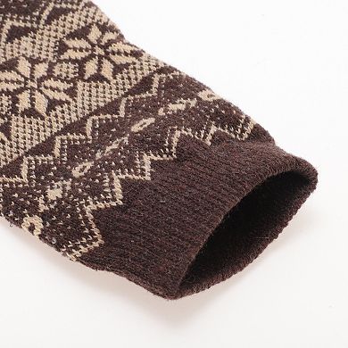 Men's Retro Flower Pattern Winter Warm Socks Multicolor 5 Pair