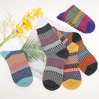 5 Pair Women's Comfortable Winter Warm Socks Multicolor