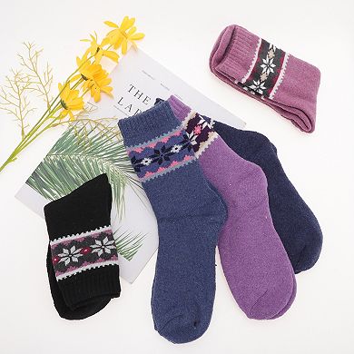 Women's Comfortable Thick Winter Warm Socks Multicolor 5 Pair