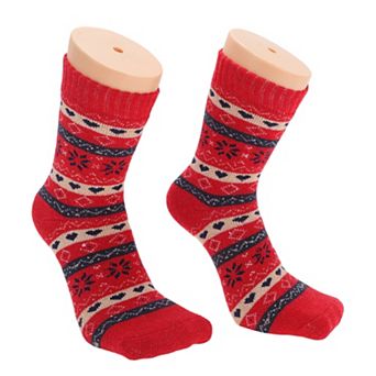 Women's Retro Heart Pattern Winter Warm Socks Multicolor 5 Pair