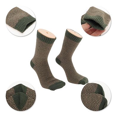 Men's Retro Wave Pattern Winter Warm Socks Multicolor 5 Pair