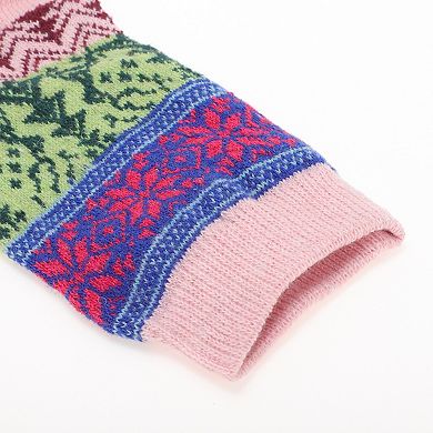Women's Retro Rhombus Pattern Winter Warm Socks Multicolor 5 Pair