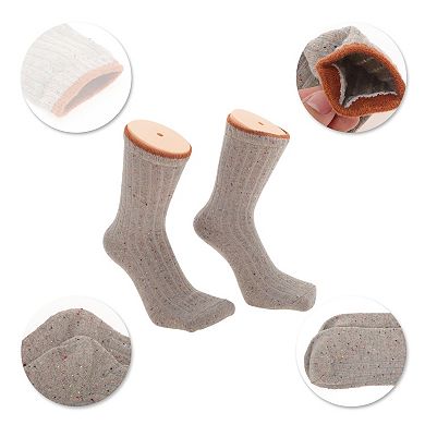 5 Pair Women's Retro Solid Winter Warm Socks Multicolor