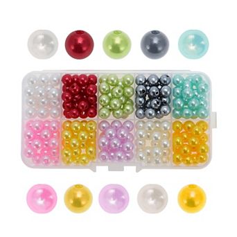 1 Set 250 pc 8mm Round ABS Beads for Jewelry Bracelet Making DIY Crafts Multicolor