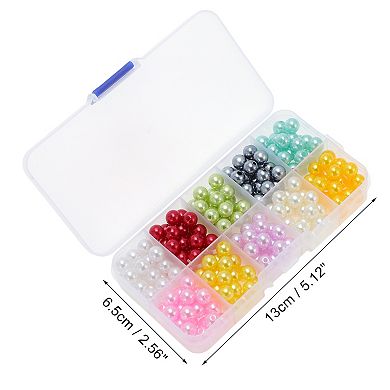 1 Set 250 Pcs 8mm Round ABS Beads for Jewelry Bracelet Making DIY Crafts Multicolor