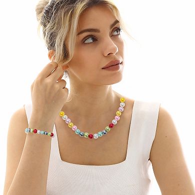 1 Set 250 Pcs 8mm Round ABS Beads for Jewelry Bracelet Making DIY Crafts Multicolor