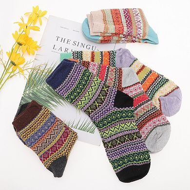 Women's Thick Winter Warm Socks Multicolor 5 Pair