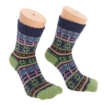 Women's Retro Grids Pattern Winter Warm Socks Multicolor 5 Pair