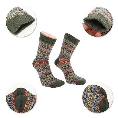 Men's Retro Winter Warm Socks Multicolor 5 Pair