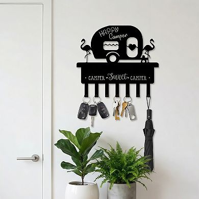 Heavy Duty Iron Wall Shelf with Hooks Storage Organizer