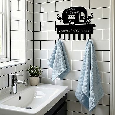 Heavy Duty Iron Wall Shelf with Hooks Storage Organizer