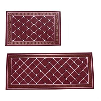 Non-Skid Waterproof 2 pc Kitchen Mat Set