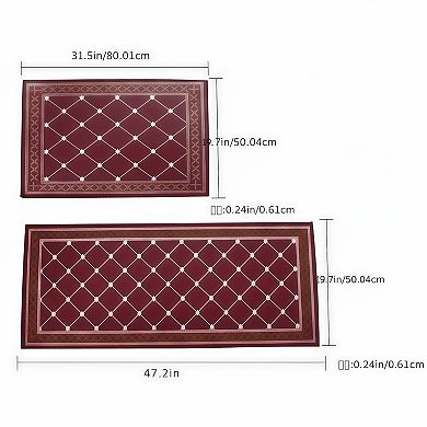Non-Skid Waterproof 2-Piece Kitchen Mat Set