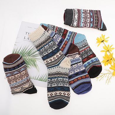 Men's Retro Multicolor Socks - 5 Pairs for Ultimate Comfort