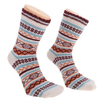 Men's Retro Rhombus Pattern Winter Warm Socks Multicolor 5 Pair