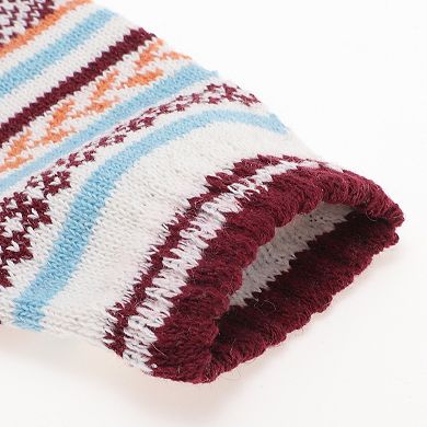 Men's Retro Rhombus Pattern Winter Warm Socks Multicolor 5 Pair