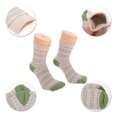 Women's Soft Rhombus Pattern Winter Warm Socks Multicolor 5 Pair