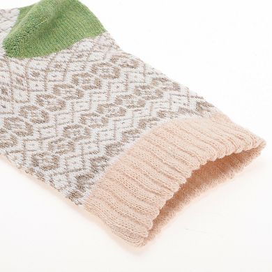 Women's Soft Rhombus Pattern Winter Warm Socks Multicolor 5 Pair