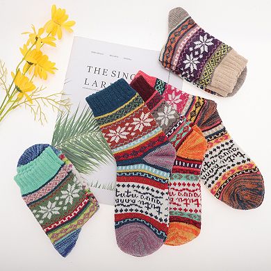 Women's Thermal Winter Warm Socks Multicolor 5 Pair