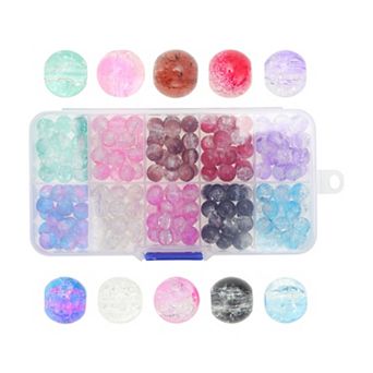 1 Set 200 pc 8mm Round Glass Beads for Bracelets Bracelet Beads Glass Beads