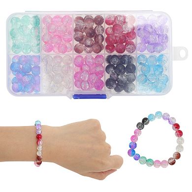 1 Set 200 Pcs 8mm Round Glass Beads for Bracelets Bracelet Beads Glass Beads