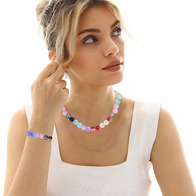 1 Set 200 Pcs 8mm Round Glass Beads for Bracelets Bracelet Beads Glass Beads