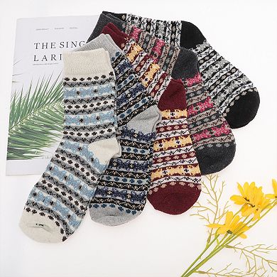 5 Pair Men's Cozy Winter Warm Socks Multicolor