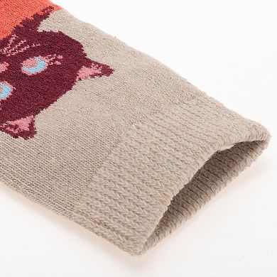 Women's Retro Cat Pattern Winter Warm Socks Multicolor 5 Pair