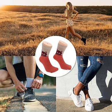 Women's Retro Cat Pattern Winter Warm Socks Multicolor 5 Pair