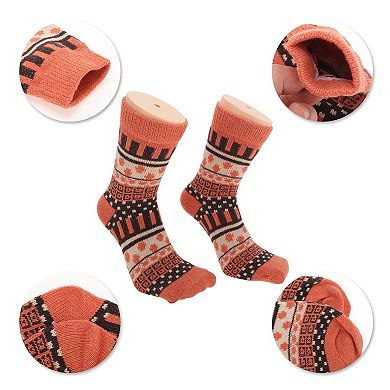 Women's Retro Dotted Winter Warm Socks Multicolor 5 Pair