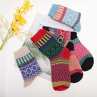 Women's Cozy Soft Winter Warm Socks Multicolor 5 Pair
