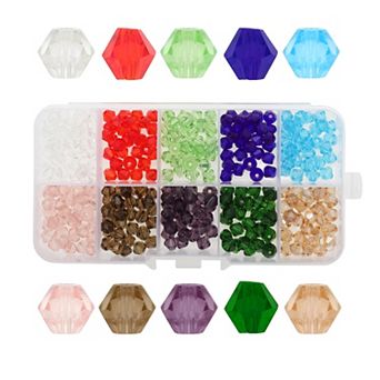 1 Set 300 pc 6mm Glass Beads for Jewelry Bracelet Making DIY Crafts Multicolor