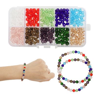 1 Set 300 Pcs 6mm Glass Beads for Jewelry Bracelet Making DIY Crafts Multicolor