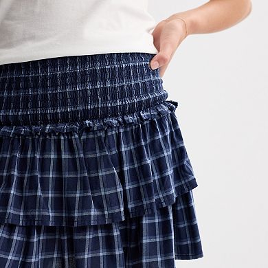 Girls 7-16 SO® Woven Tiered Skort in Regular & Plus Size