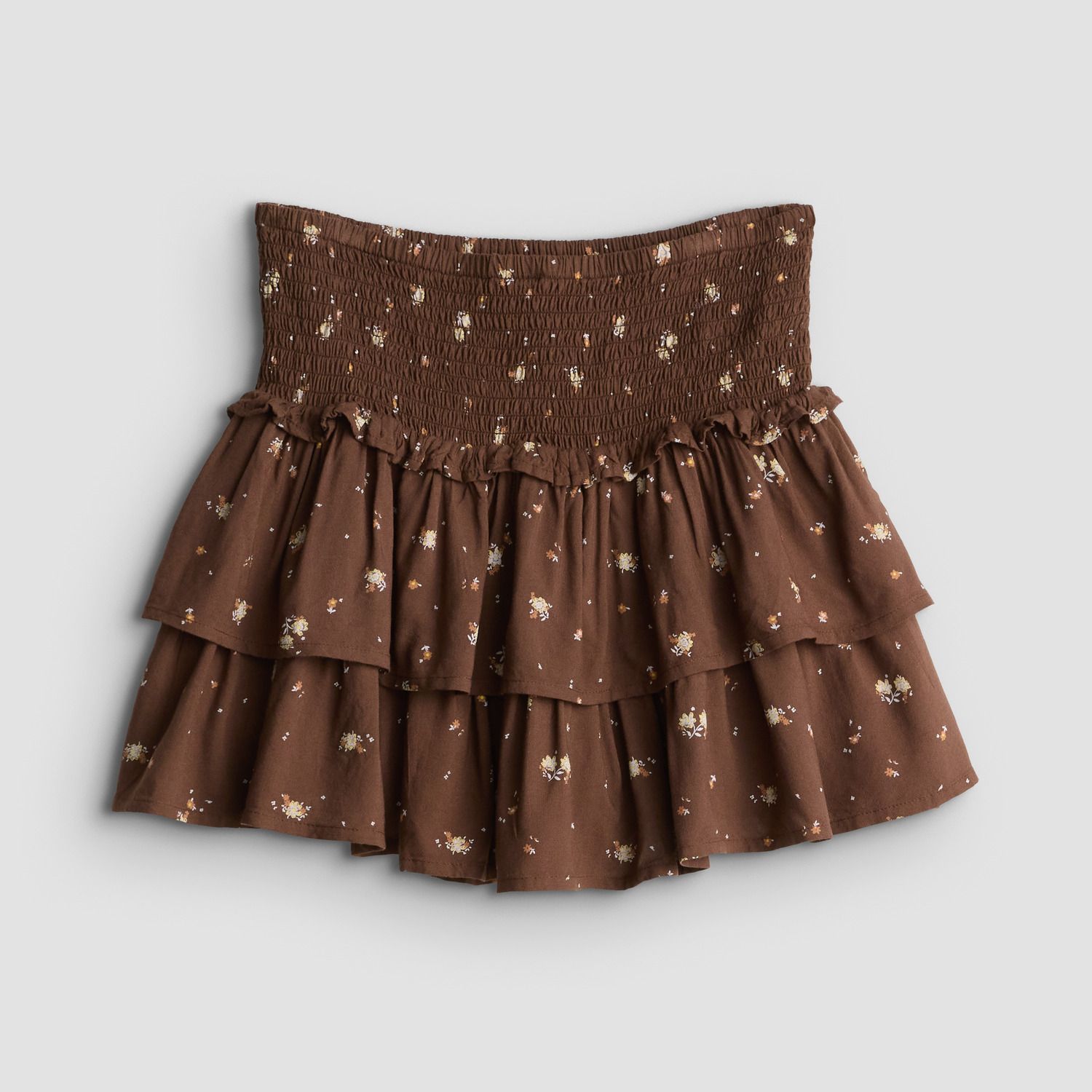 Юбки SO® Woven Tiered Skort для девочек, цвет: Коричневый с принтом