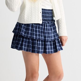 Girls 7-16 SO® Woven Tiered Skort in Regular & Plus Size