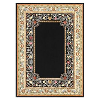 Vintage Elegant Border Pattern Area Rug, Machine Washable Non-Slip Rug Living Room Carpet