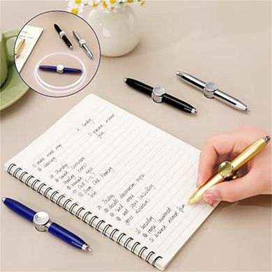 Set of 5 Fidget Spinning Pen with LED Light Multi Functional Ballpoint Gift Pen