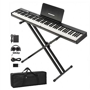 Full-Size 88-Key Portable Folding Digital Piano with Built-in Speakers