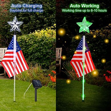 Set of 6 American Flag Pathway Lighting
